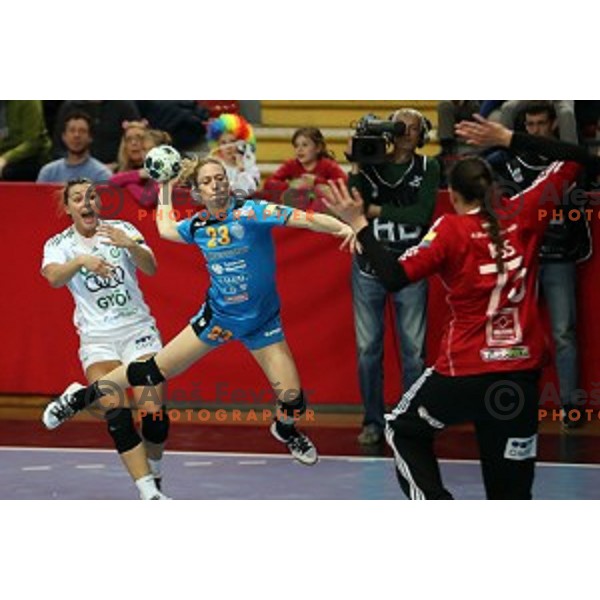 Polona Baric of Krim Mercator during EHF Women\'s Champions league handball match between RK Krim Mercator and Gyori Audi Eto in Kodeljevo Hall, Ljubljana, Slovenia on February 25, 2017