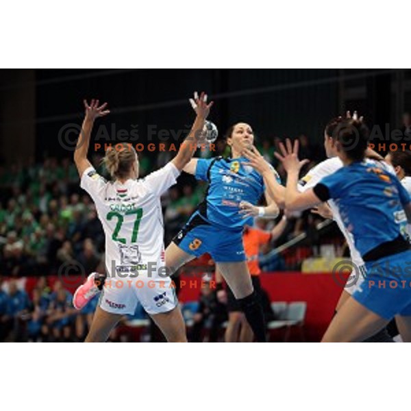 Nina Jericek of Krim Mercator during EHF Women\'s Champions league handball match between RK Krim Mercator and Gyori Audi Eto in Kodeljevo Hall, Ljubljana, Slovenia on February 25, 2017