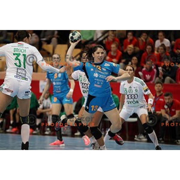 Mirjeta Bajramoska of Krim Mercator during EHF Women\'s Champions league handball match between RK Krim Mercator and Gyori Audi Eto in Kodeljevo Hall, Ljubljana, Slovenia on February 25, 2017