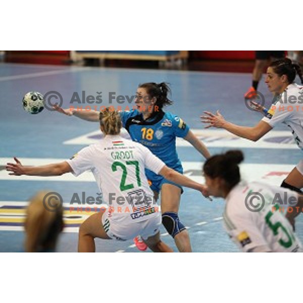 Nina Zulic of Krim Mercator during EHF Women\'s Champions league handball match between RK Krim Mercator and Gyori Audi Eto in Kodeljevo Hall, Ljubljana, Slovenia on February 25, 2017