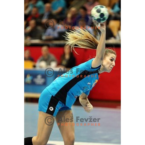 Ana Abina of Krim Mercator during EHF Women\'s Champions league handball match between RK Krim Mercator and Gyori Audi Eto in Kodeljevo Hall, Ljubljana, Slovenia on February 25, 2017