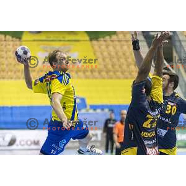 Celje’s Ziga Mlakar (55) in action during EHF Champions League match between Celje PL (Slovenia) and Rhein Nechar Lowen (Germany) in Zlatorog Hall, Celje on March 2nd, 2017 