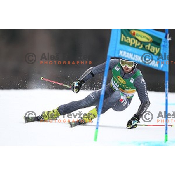 skiing in the first run of AUDI FIS Ski World Cup Giant Slalom for 56.Vitranc Cup in Kranjska gora, Slovenia on March 4, 2017