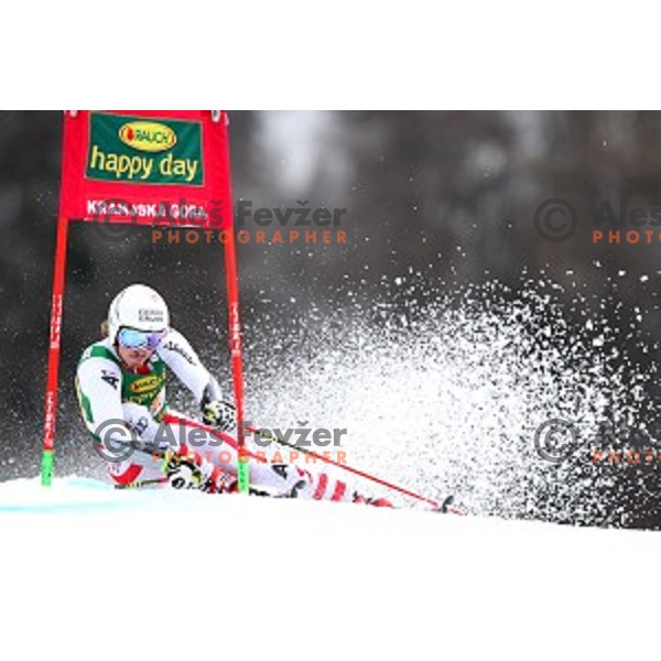 skiing in the first run of AUDI FIS Ski World Cup Giant Slalom for 56.Vitranc Cup in Kranjska gora, Slovenia on March 4, 2017