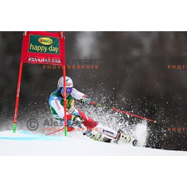 skiing in the first run of AUDI FIS Ski World Cup Giant Slalom for 56.Vitranc Cup in Kranjska gora, Slovenia on March 4, 2017