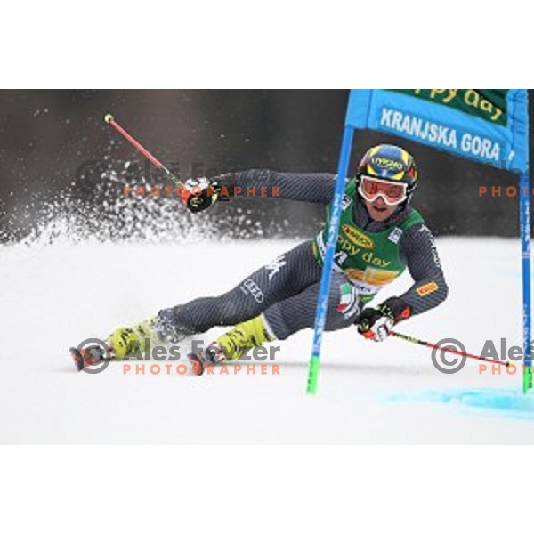 skiing in the first run of AUDI FIS Ski World Cup Giant Slalom for 56.Vitranc Cup in Kranjska gora, Slovenia on March 4, 2017