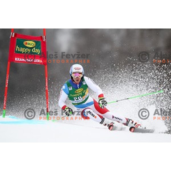 skiing in the first run of AUDI FIS Ski World Cup Giant Slalom for 56.Vitranc Cup in Kranjska gora, Slovenia on March 4, 2017