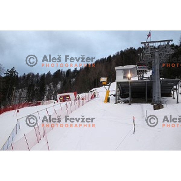 Course inspection before first run of AUDI FIS Ski World Cup Giant Slalom for 56.Vitranc Cup in Kranjska gora, Slovenia on March 4, 2017