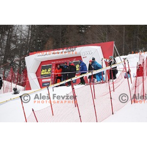 Course inspection before first run of AUDI FIS Ski World Cup Giant Slalom for 56.Vitranc Cup in Kranjska gora, Slovenia on March 4, 2017