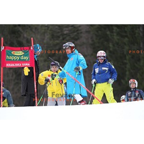 Course inspection before first run of AUDI FIS Ski World Cup Giant Slalom for 56.Vitranc Cup in Kranjska gora, Slovenia on March 4, 2017