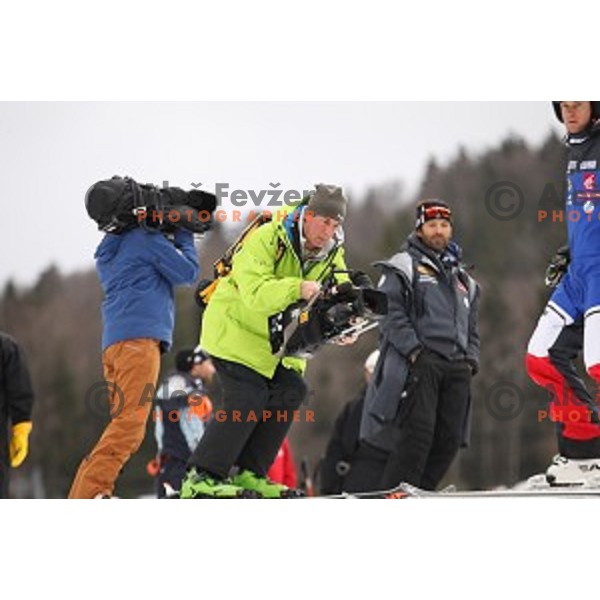 Course inspection before first run of AUDI FIS Ski World Cup Giant Slalom for 56.Vitranc Cup in Kranjska gora, Slovenia on March 4, 2017