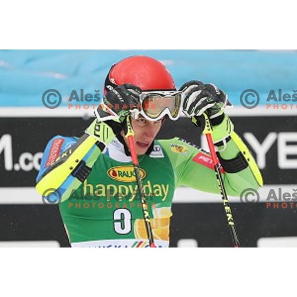 Zan Kranjec (SLO) competes in second run of AUDI FIS Ski World Cup Giant Slalom for 56.Vitranc Cup in Kranjska gora, Slovenia on March 4, 2017