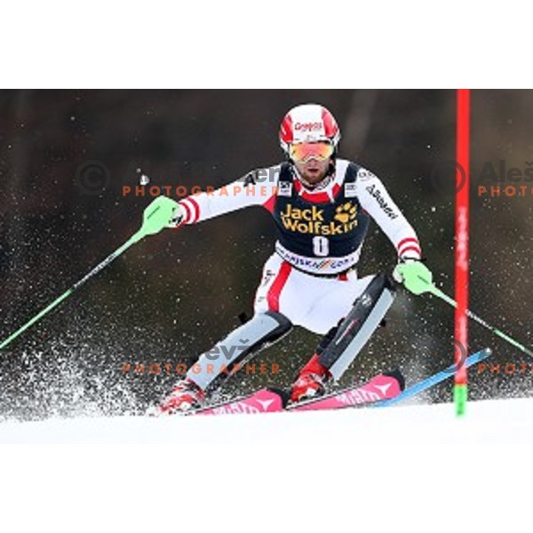 MArco Schwarz (AUT) skiing in the first run of AUDI FIS Ski World Cup Slalom for 56.Vitranc Cup in Kranjska Gora, Slovenia on March 5, 2017