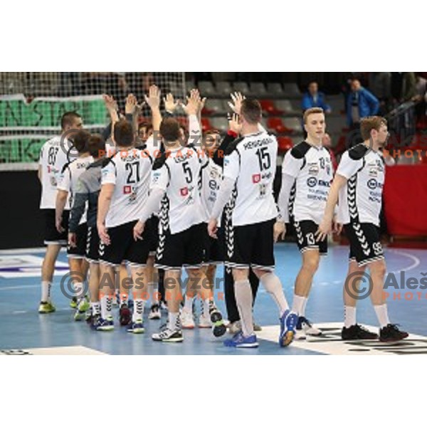 of Riko Ribnica in action during EHF Cup handball match between Riko Ribnica and St. Raphael in Kodeljevo Hall, Ljulbjana, Slovenia on March 5, 2017