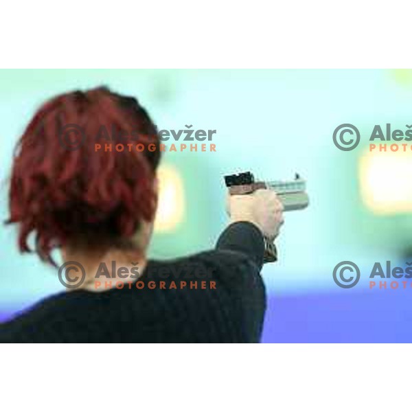 Bola Ujcic of team Slovenia during European Championship 2017 shooting 10 meters, Hotel Dras, Maribor, Slovenia on March 10, 2017