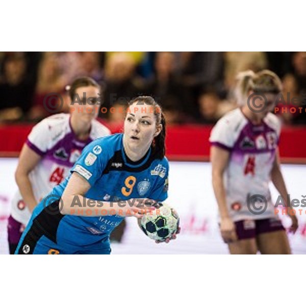 Nina Jericek in action during EHF Womens champions league match between Krim Mercator and Midtylland in Ljubljana, Slovenia on March 11, 2017