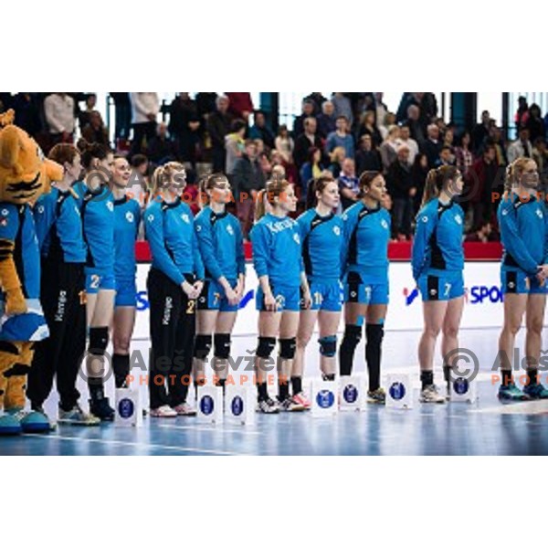 Krim in action during EHF Womens champions league match between Krim Mercator and Midtylland in Ljubljana, Slovenia on March 11, 2017