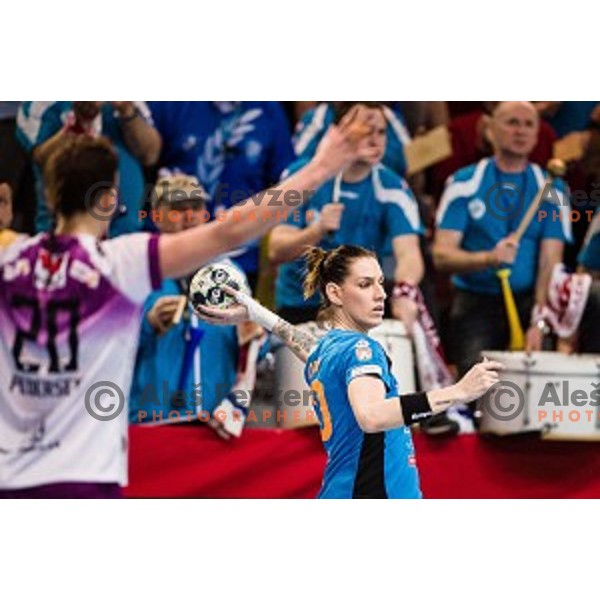 Alja Koren in action during EHF Womens champions league match between Krim Mercator and Midtylland in Ljubljana, Slovenia on March 11, 2017