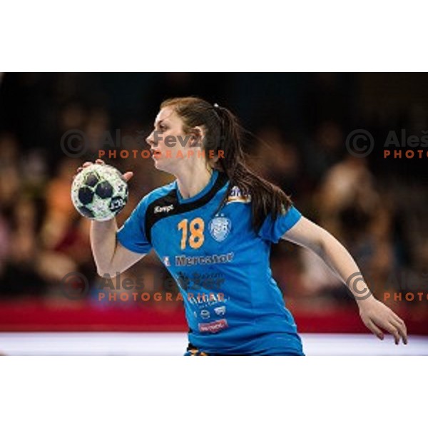 Nina Zulic in action during EHF Womens champions league match between Krim Mercator and Midtylland in Ljubljana, Slovenia on March 11, 2017