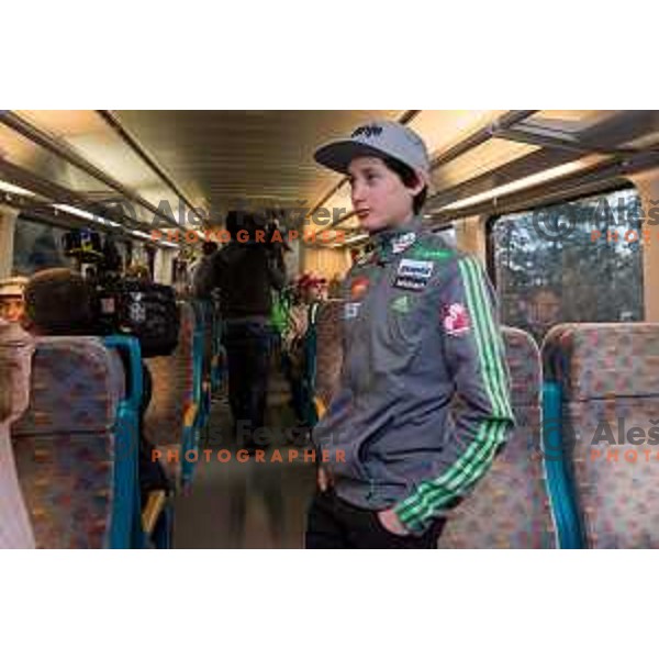 Press conference of Slovenia Nordic team at Sloveina Railways route between Ljubljana and Jesenice before Men\'s World Cup Ski Flying Final Planica, Slovenia, on March 22, 2017.