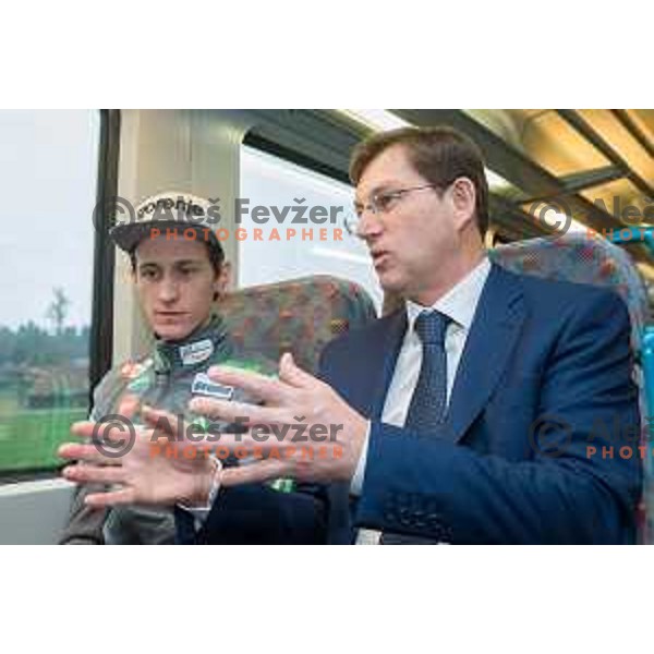Press conference of Slovenia Nordic team at Sloveina Railways route between Ljubljana and Jesenice before Men\'s World Cup Ski Flying Final Planica, Slovenia, on March 22, 2017.