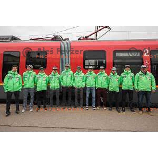 Press conference of Slovenia Nordic team at Sloveina Railways route between Ljubljana and Jesenice before Men\'s World Cup Ski Flying Final Planica, Slovenia, on March 22, 2017.