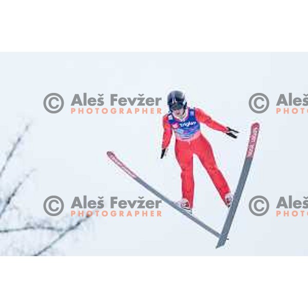 Rok Juvancic during the test day before Men\'s World Cup Ski Flying Final Planica 2017, Planica, Slovenia, on March 22, 2017.