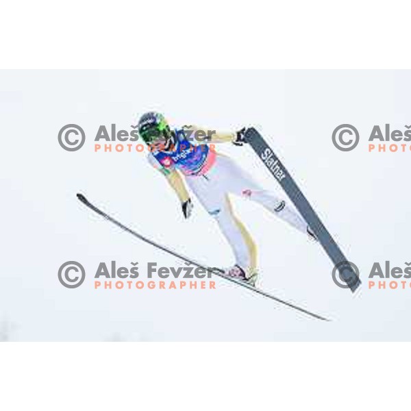 Leon Sarc during the test day before Men\'s World Cup Ski Flying Final Planica 2017, Planica, Slovenia, on March 22, 2017.
