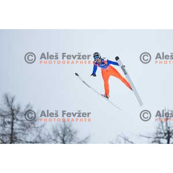 Aljaz Vodan during the test day before Men\'s World Cup Ski Flying Final Planica 2017, Planica, Slovenia, on March 22, 2017.