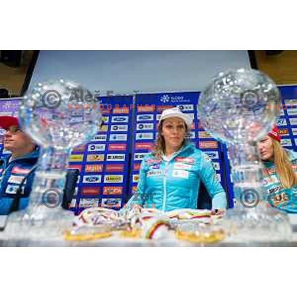 Ilka Stuhec during Press conferation of Slovenian ski association, Ljubljana, Slovenia, on March 22, 2017.