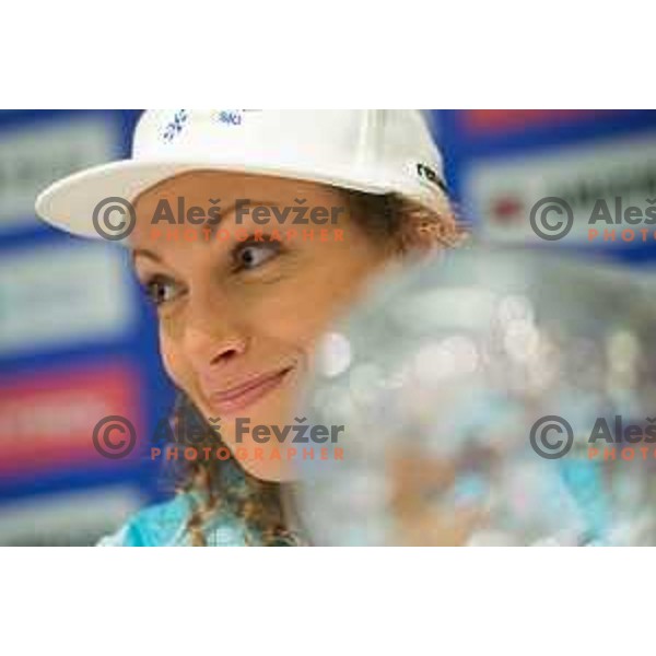 Ilka Stuhec during Press conferation of Slovenian ski association, Ljubljana, Slovenia, on March 22, 2017.