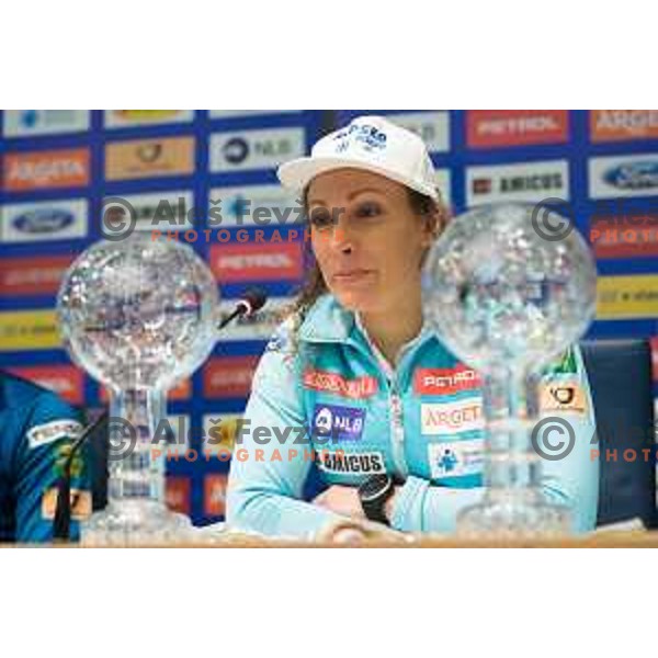 Ilka Stuhec during Press conferation of Slovenian ski association, Ljubljana, Slovenia, on March 22, 2017.