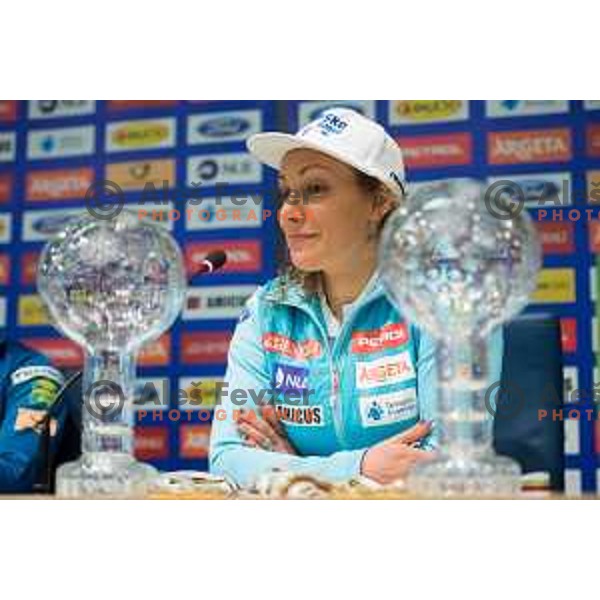 Ilka Stuhec during Press conferation of Slovenian ski association, Ljubljana, Slovenia, on March 22, 2017.