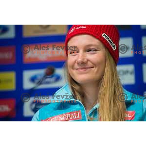 Ana Drev during Press conferation of Slovenian ski association, Ljubljana, Slovenia, on March 22, 2017.