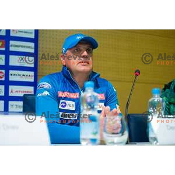 Denis Steharnik during Press conferation of Slovenian ski association, Ljubljana, Slovenia, on March 22, 2017.