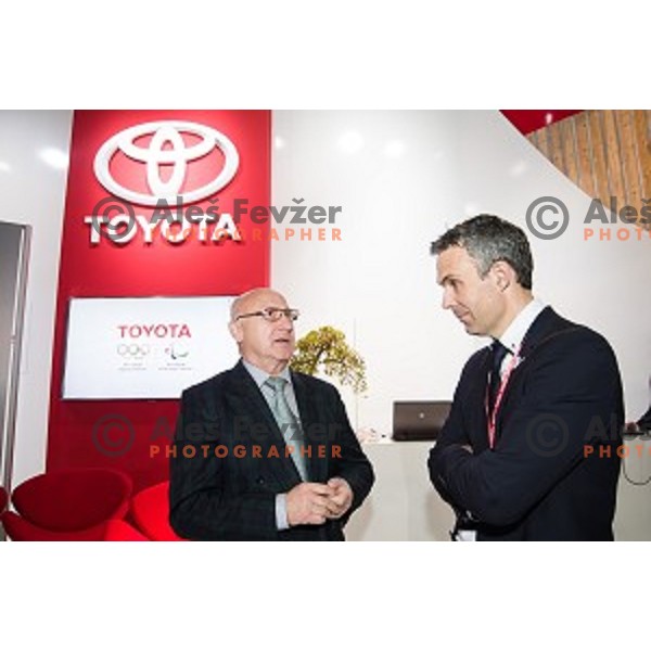 Bogdan Gabrovec during the presentation of the sponsorship between Toyota and the Slovenian Olympic committee in Ljubljana, Slovenia on March 31, 2017