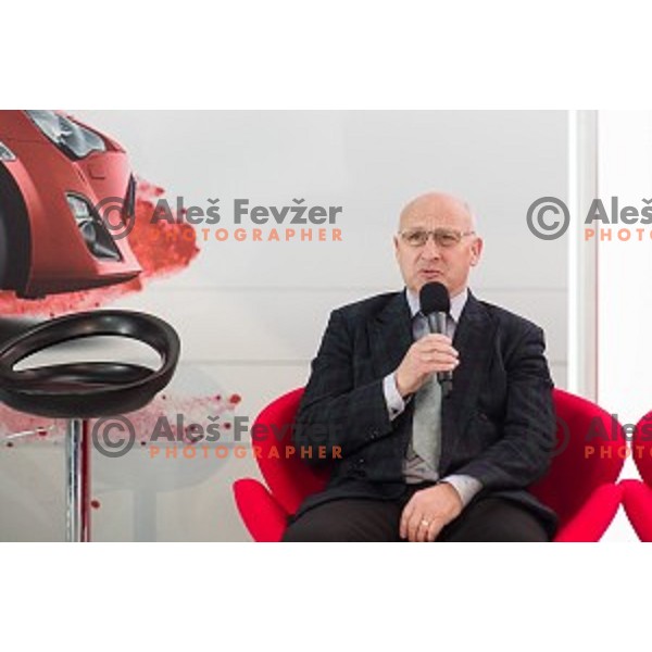Bogdan Gabrovec during the presentation of the sponsorship between Toyota and the Slovenian Olympic committee in Ljubljana, Slovenia on March 31, 2017