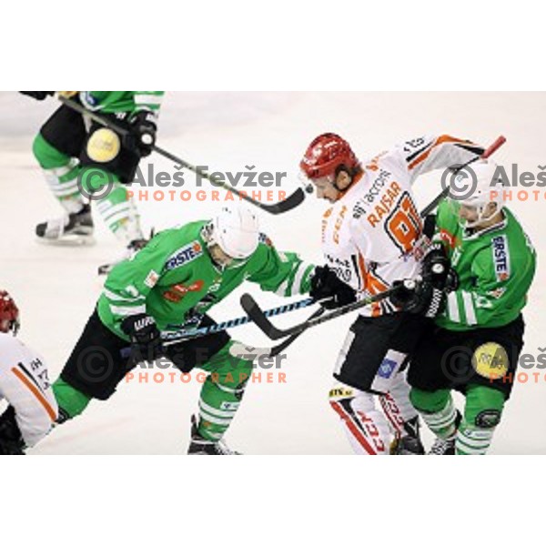 Saso Rajsar of Jesenice in action during ice-hockey match between Olimpija Ljubljana and Jesenice in the Final of Slovenian league 2016/2017 in Tivoli Hall, Ljubljana, Slovenia on April 6, 2017
