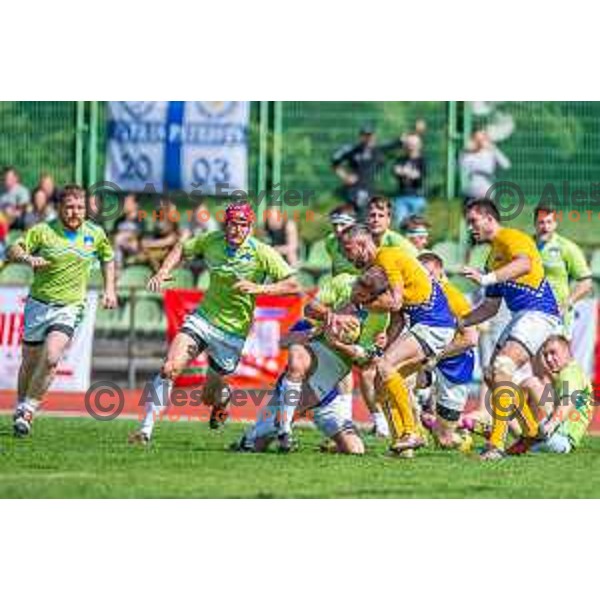 in action during rugby match between Slovenia and Bosnia and hercegovina at Stadion Zak, Ljubljana, Slovenia, on April 8th, 2017.