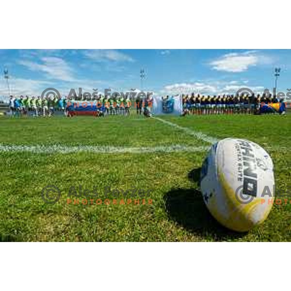 in action during rugby match between Slovenia and Bosnia and Hercegovina at Stadion Zak, Ljubljana, Slovenia, on April 8th, 2017.