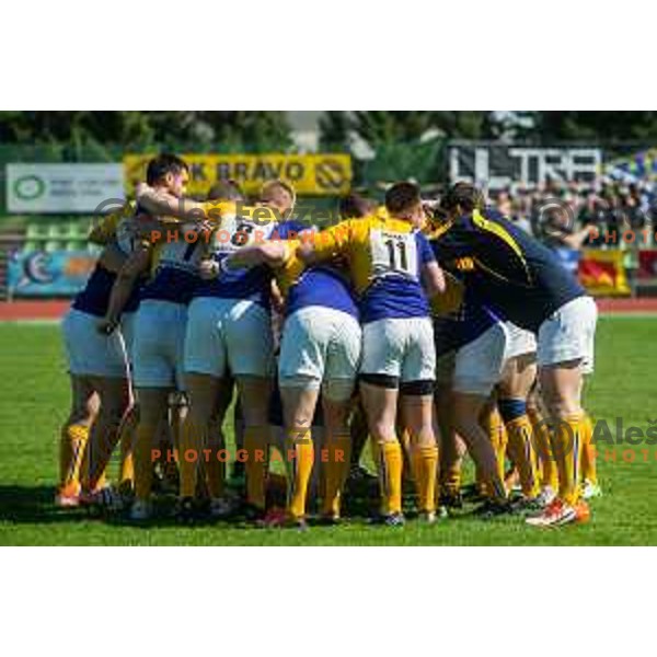 in action during rugby match between Slovenia and Bosnia and Hercegovina at Stadion Zak, Ljubljana, Slovenia, on April 8th, 2017.