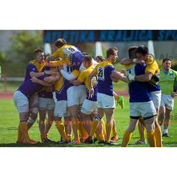 in action during rugby match between Slovenia and Bosnia and Hercegovina at Stadion Zak, Ljubljana, Slovenia, on April 8th, 2017.