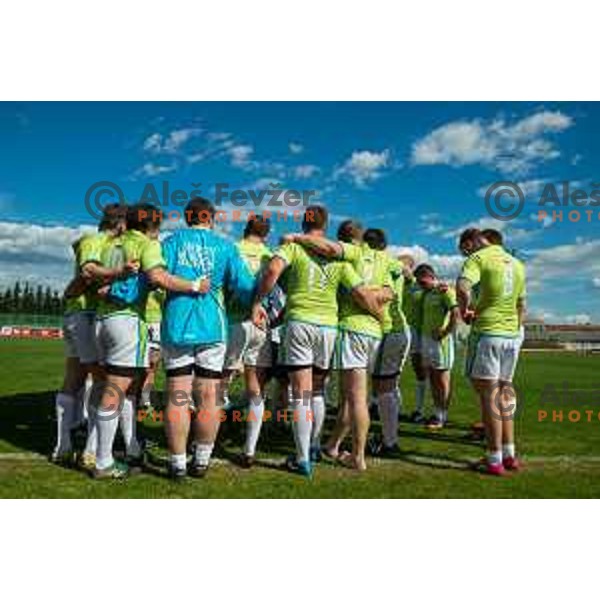 in action during rugby match between Slovenia and Bosnia and Hercegovina at Stadion Zak, Ljubljana, Slovenia, on April 8th, 2017.