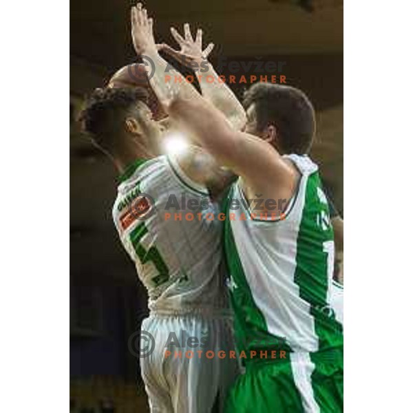  Oliver Devin Michael of Union Olimpija in action during Nova KBM basketball match between Union Olimpija and Krka at Tivoli Hall, Ljubljana, Slovenia, on April 8th, 2017.