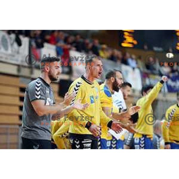 action during 1.NLB Leasing League handball match between RD Koper 2013 and RK Gorenje Velenje in Bonifika Hall, Koper on April 8, 2017