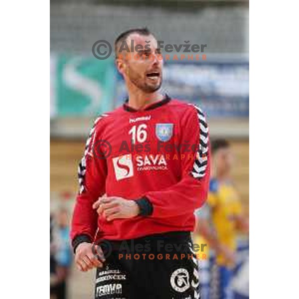 action during 1.NLB Leasing League handball match between RD Koper 2013 and RK Gorenje Velenje in Bonifika Hall, Koper on April 8, 2017