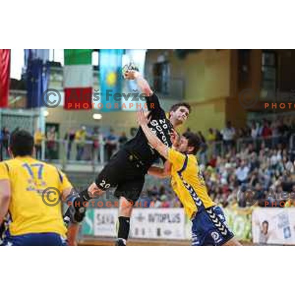 action during 1.NLB Leasing League handball match between RD Koper 2013 and RK Gorenje Velenje in Bonifika Hall, Koper on April 8, 2017