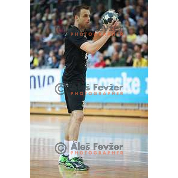 action during 1.NLB Leasing League handball match between RD Koper 2013 and RK Gorenje Velenje in Bonifika Hall, Koper on April 8, 2017