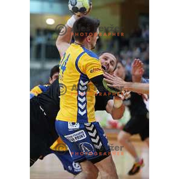 action during 1.NLB Leasing League handball match between RD Koper 2013 and RK Gorenje Velenje in Bonifika Hall, Koper on April 8, 2017