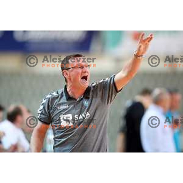 action during 1.NLB Leasing League handball match between RD Koper 2013 and RK Gorenje Velenje in Bonifika Hall, Koper on April 8, 2017